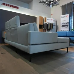 Brühl Ecksofas|Ecksofa Tomo Taron 5668 40 Grau Grün Metalluntergestell Schwarz Pulverbeschichtet Mit Hocker