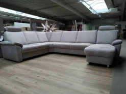 Zehdenick Ecksofas|Ecksofa Triest Tahiti Stoff Holiday Alu mit 2 Kopfstütze