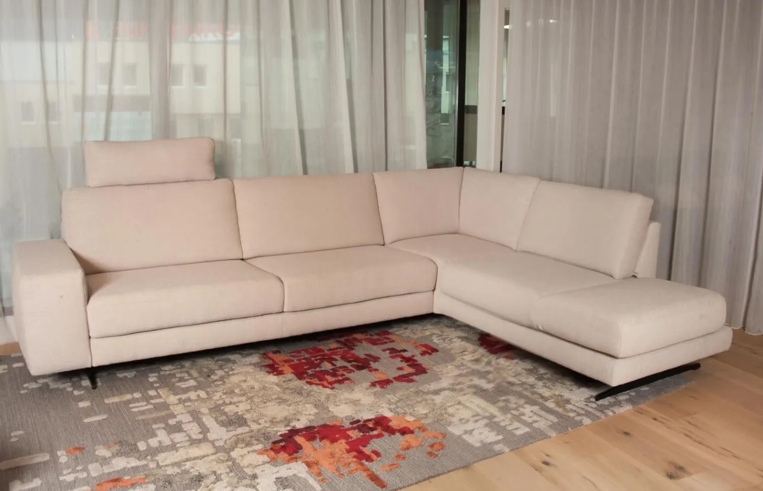 Koinor Ecksofas|Ecksofa Upgrade Bezug Stoff 13 Aqua Clean 17 Schwertkufe Schwarz Matt