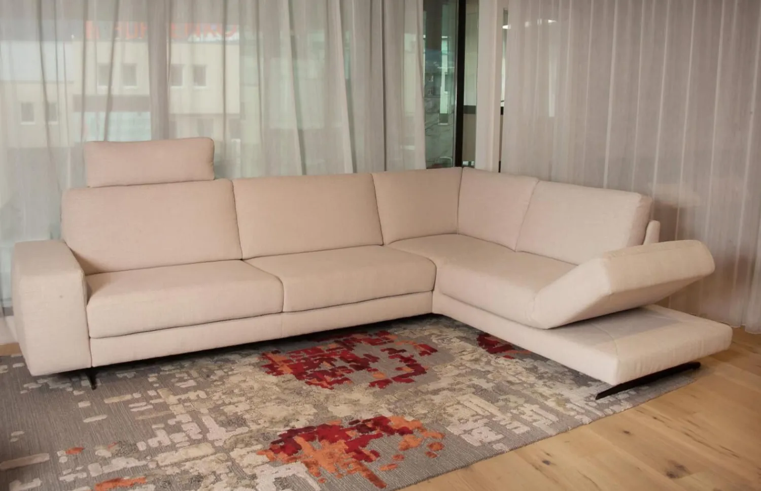 Koinor Ecksofas|Ecksofa Upgrade Bezug Stoff 13 Aqua Clean 17 Schwertkufe Schwarz Matt