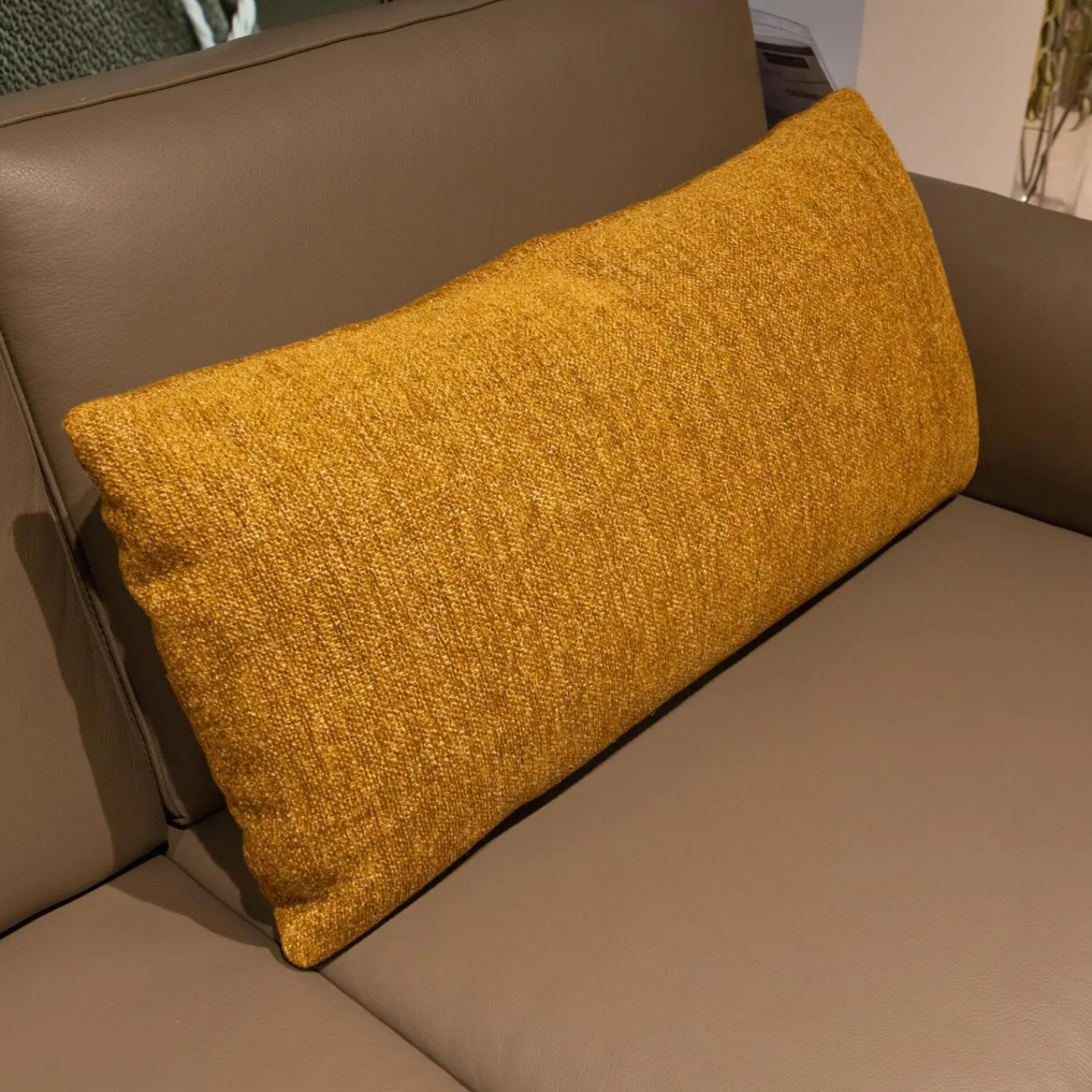 Koinor Ecksofas|Ecksofa Upgrade Leder Dolce Verdure D Braun Eckfuß Metall Schwarz Matt Mit Kissen