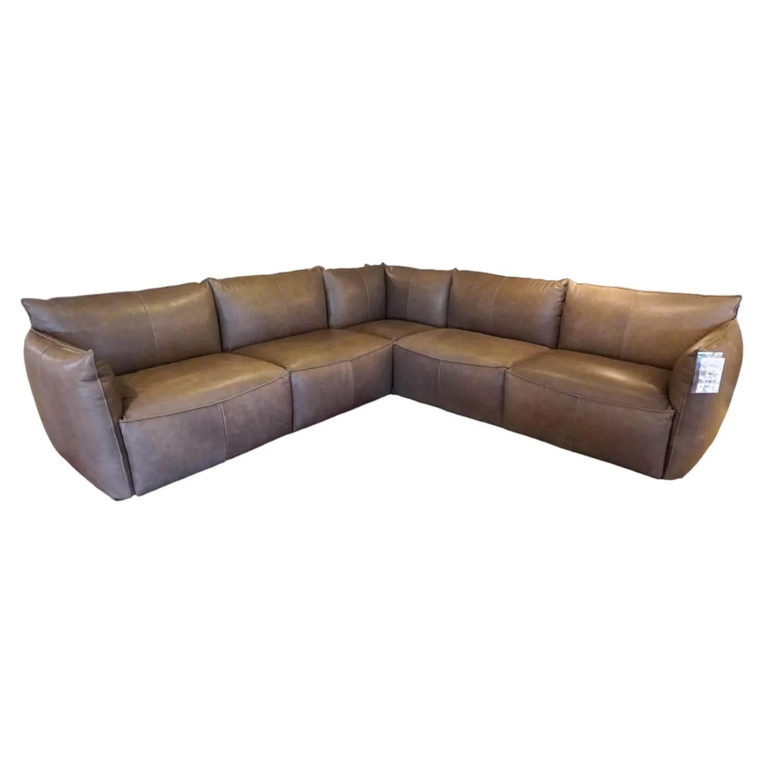 Jess Ecksofas|Ecksofa Vasa Rustikales Leder Dunkelbraun Beine Schwarz