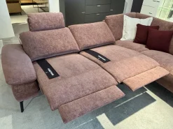 Carina Ecksofas|Ecksofa Vino Stoff Cosmopolitan Rosewood Rot Rosa Fuß 284 Schwarz Matt Inklusive 2 Kopfstützen Und 3 Kissen