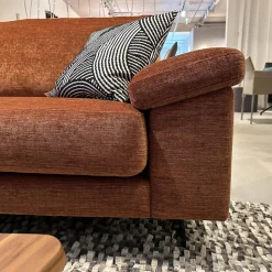 Violetta Ecksofas|Ecksofa Vita 14 Stoff Verotex Hawk 20 Canyon Kupfer Orange Kufe Schwarz Ohne Dekokissen