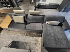 WK Wohnen Ecksofas|Ecksofa WK610 Indigo Stoff PG:2 WK16094 Anthrazit mit Hocker