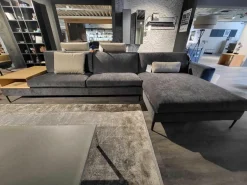 WK Wohnen Ecksofas|Ecksofa WK610 Indigo Stoff PG:2 WK16094 Anthrazit mit Hocker