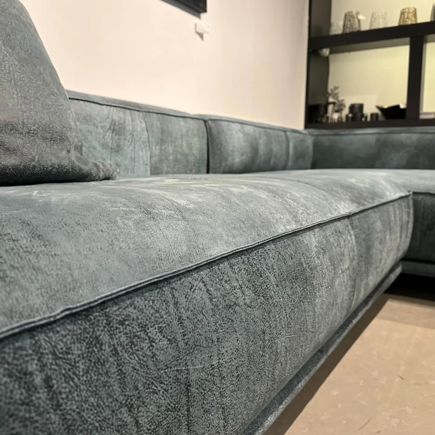 Bullfrog Ecksofas|Ecksofa Wumms Typ 258 Leder Desperado Petrol 2120 17 Winkelstahlfuß Schwarz Matt Mit Fiunktionen