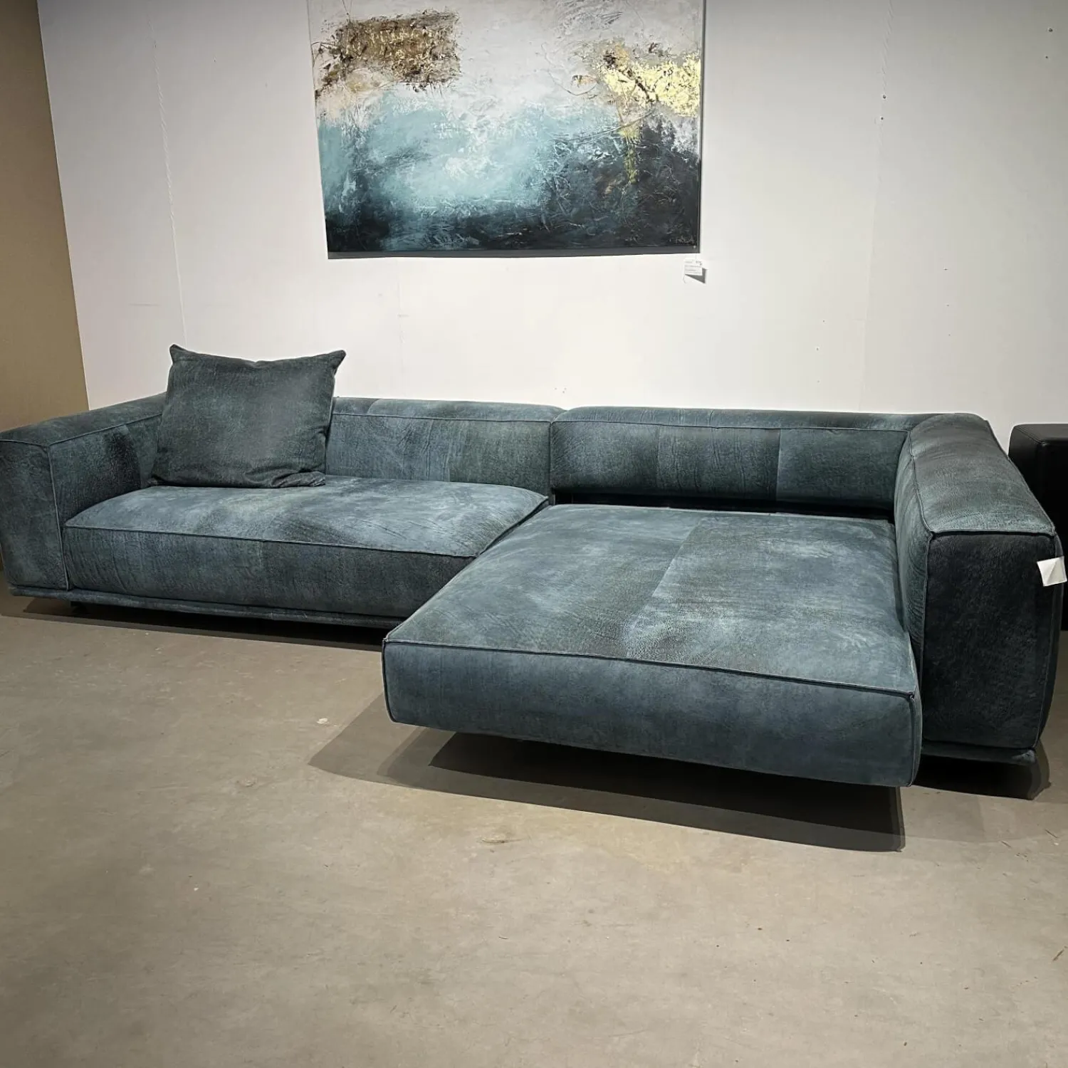 Bullfrog Ecksofas|Ecksofa Wumms Typ 258 Leder Desperado Petrol 2120 17 Winkelstahlfuß Schwarz Matt Mit Fiunktionen