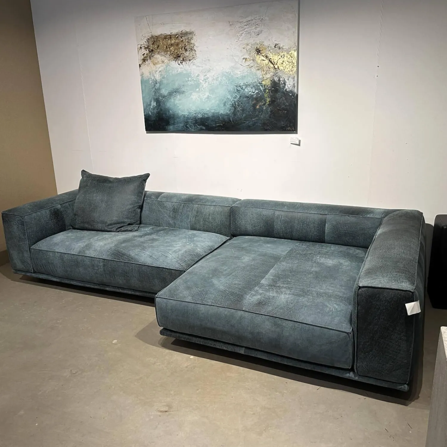 Bullfrog Ecksofas|Ecksofa Wumms Typ 258 Leder Desperado Petrol 2120 17 Winkelstahlfuß Schwarz Matt Mit Fiunktionen