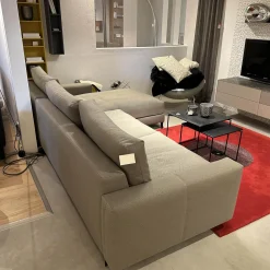 Artanova Ecksofas|Ecksofa Xenia Stoff U3471 Q2 Grau Taupe Füße Metall Schwarz