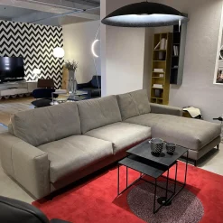 Artanova Ecksofas|Ecksofa Xenia Stoff U3471 Q2 Grau Taupe Füße Metall Schwarz