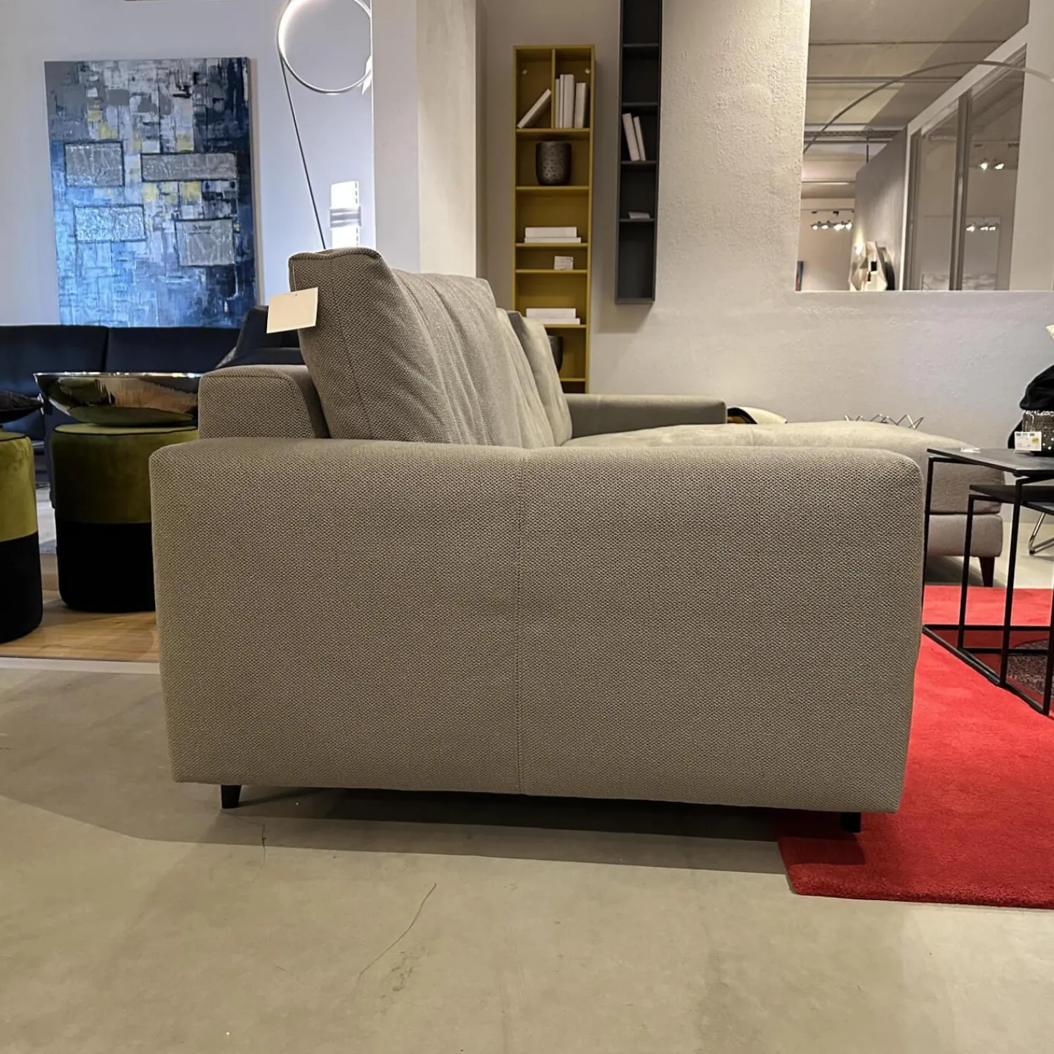 Artanova Ecksofas|Ecksofa Xenia Stoff U3471 Q2 Grau Taupe Füße Metall Schwarz