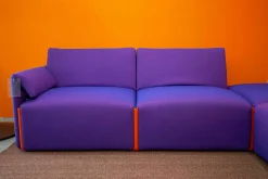 Magis Polstergruppen|Ecksofagruppe Costume Stoff Kvadrat Uniform Melange 683 Lila Verbindungslemente Orange