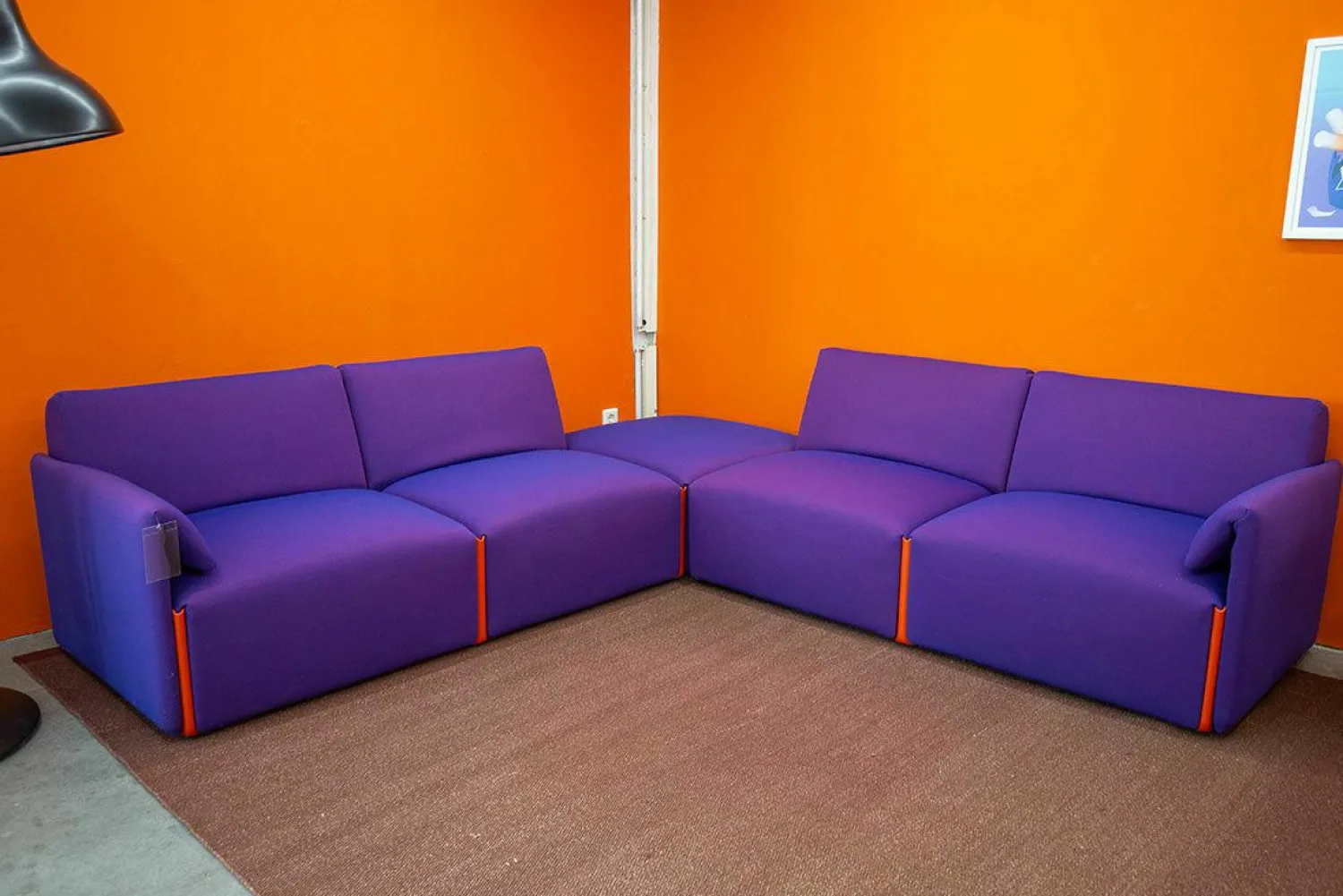 Magis Polstergruppen|Ecksofagruppe Costume Stoff Kvadrat Uniform Melange 683 Lila Verbindungslemente Orange