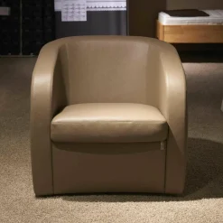 Erpo Relaxsessel|Einzelsessel Classic Leder 43.560 Fango Braun mit Drehteller