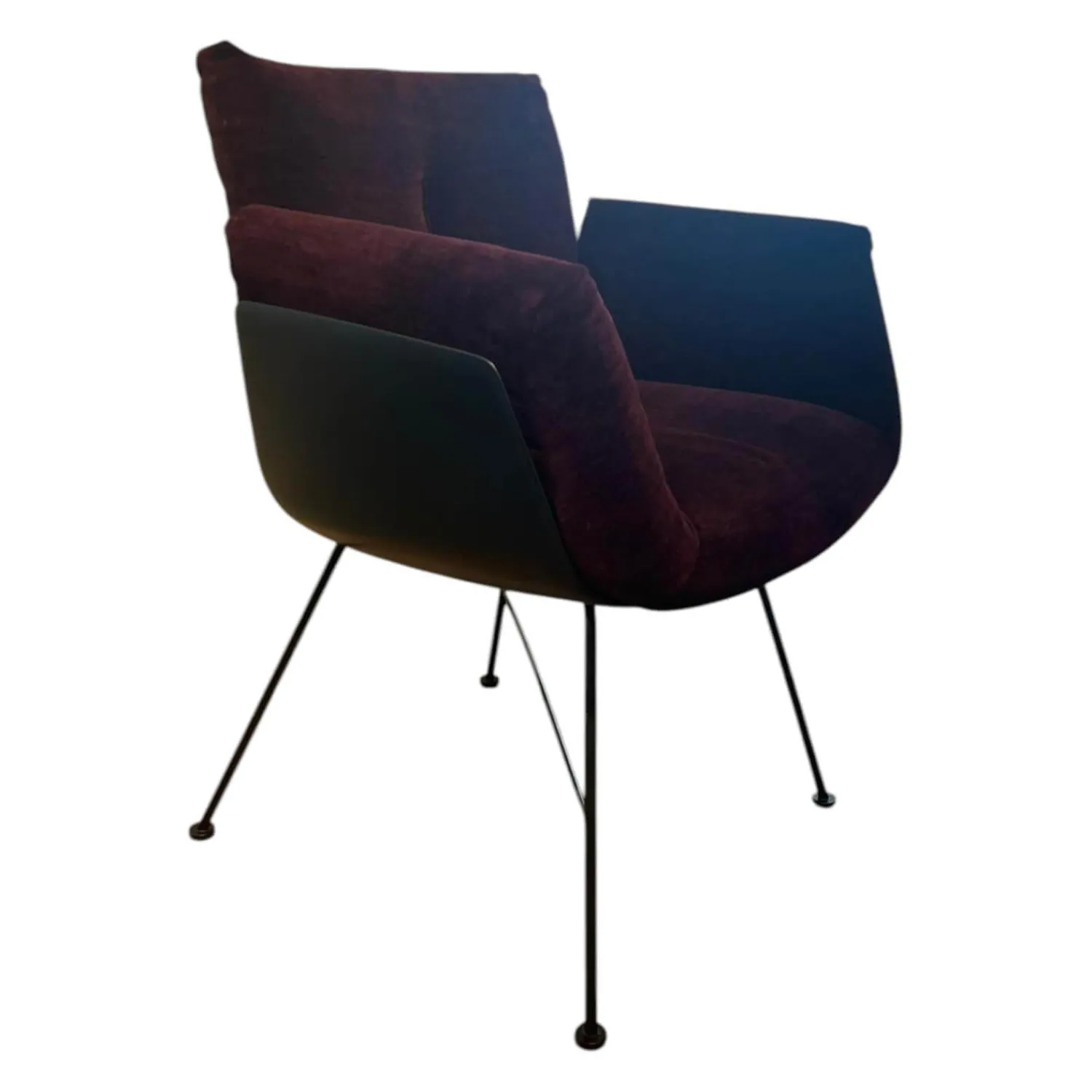 COR Einzelstühle|Einzelstuhl Alvo Stoff Bordeaux Rot Violett Gestell Schwarz