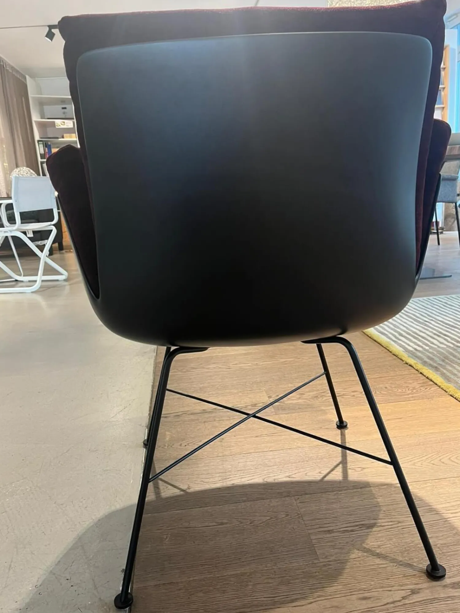 COR Einzelstühle|Einzelstuhl Alvo Stoff Bordeaux Rot Violett Gestell Schwarz