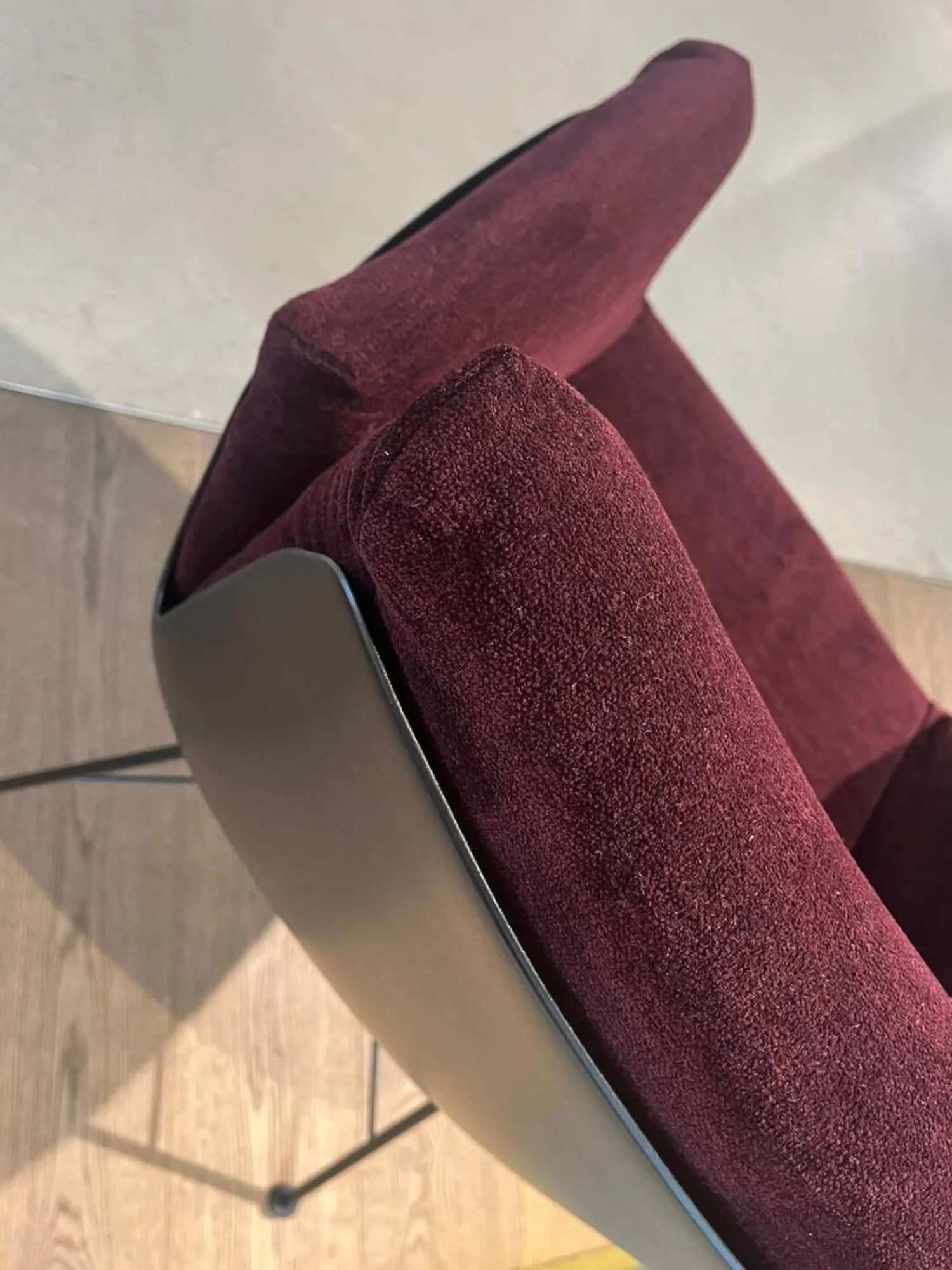 COR Einzelstühle|Einzelstuhl Alvo Stoff Bordeaux Rot Violett Gestell Schwarz