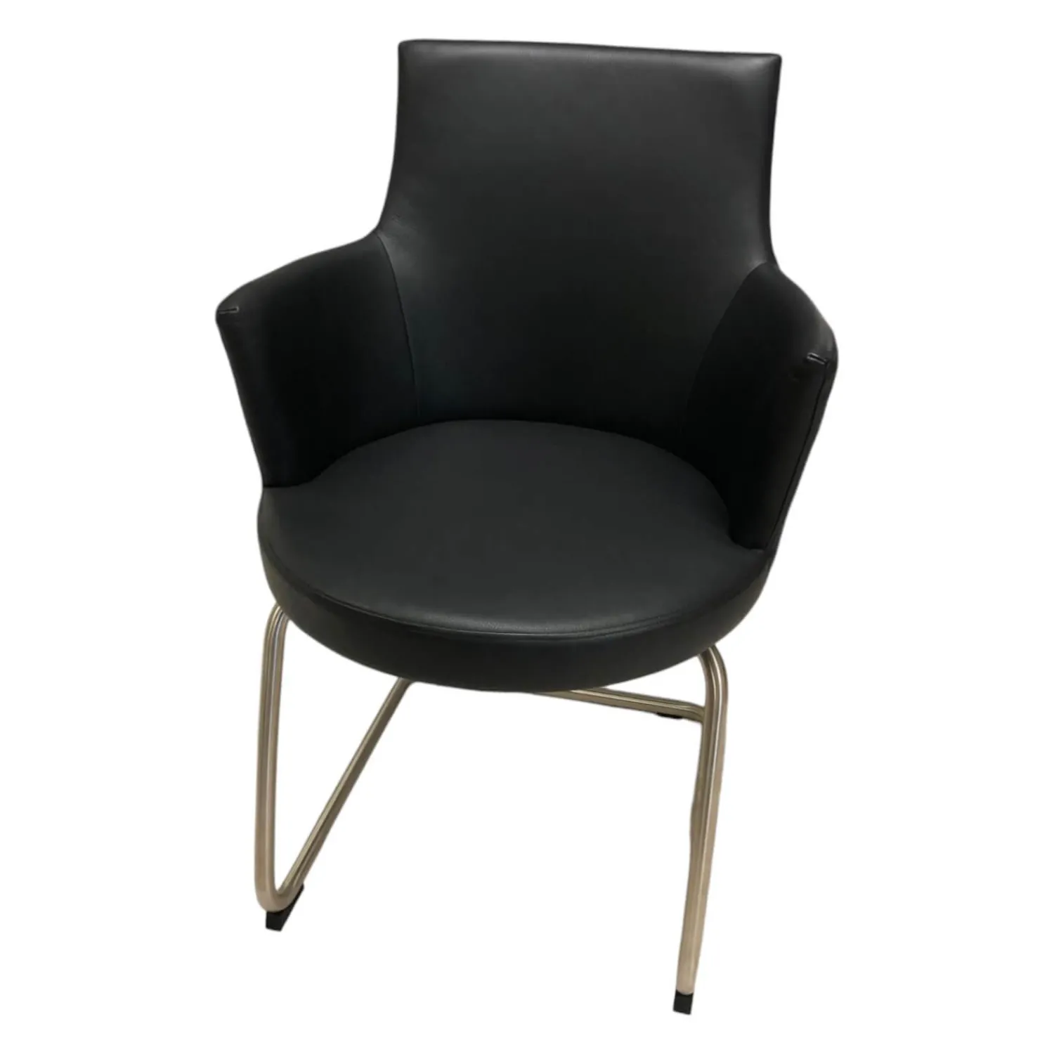 Venjakob Einzelstühle|Einzelstuhl Marta Leder Schwarz mit Drehfunktion