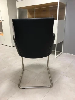 Venjakob Einzelstühle|Einzelstuhl Marta Leder Schwarz mit Drehfunktion