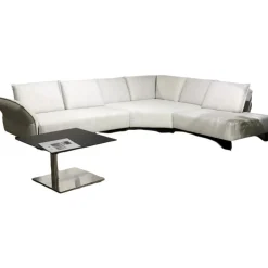 W. Schillig Ecksofas|Elementgruppe Wenzel Stoff Silver Grey Grau Weiß Füße Metall Schwarz Inklusive Kissen