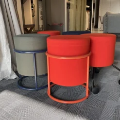 COR Hocker & Sitzsäcke|5er Hockergruppe Drop In Dunkelblau Rotorange Und Olive