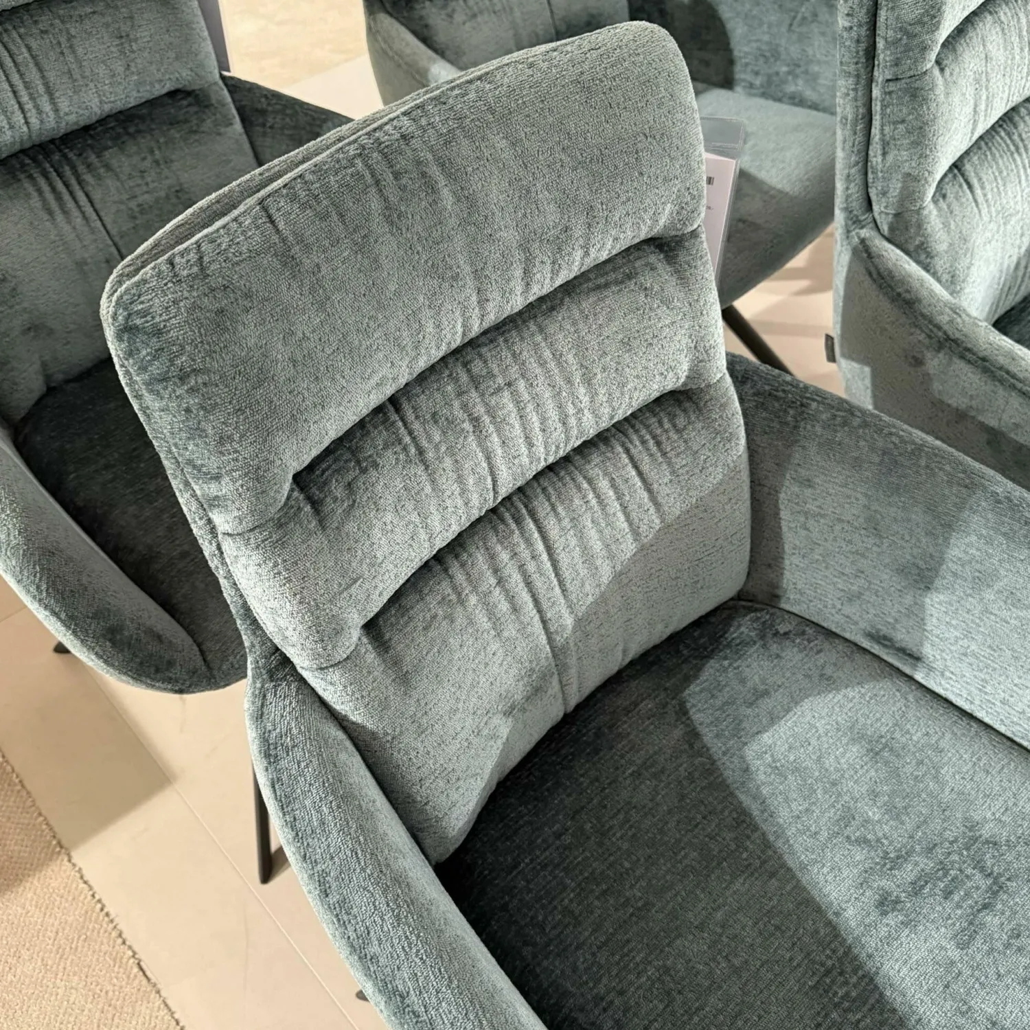 Venjakob Stuhlsets|6er Set Armlehnenstuhl Felia Stoff A Petrol Blau Drehgestell Metall Anthrazit Matt