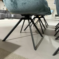 Venjakob Stuhlsets|6er Set Armlehnenstuhl Felia Stoff A Petrol Blau Drehgestell Metall Anthrazit Matt