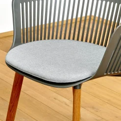 DEDON Stuhlsets|2er Set Armlehnstuhl Aiir Kunststoff Pepper Grau Füße Teak