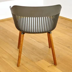 DEDON Stuhlsets|2er Set Armlehnstuhl Aiir Kunststoff Pepper Grau Füße Teak