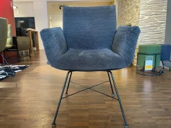 COR Stuhlsets|4er Set Armlehnstuhl Alvo Schale Schwarz Stoff 8145 Dunkelgrau Drahtgestell 4 Fuß Schwarz