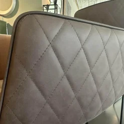 Freifrau Stuhlsets|6er Set Armlehnstuhl Amelie High Außen Leder Muscat Coffee Braun Grau Innen Stoff Harald 3 Braun Drahtgestell Tiefschwarz Schwarz