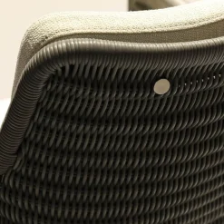 Tecta Stuhlsets|6-er Set Armlehnstuhl D43 Polstersitz Geflechtschale Taupe Grau Gestell Stahlrohr Verchromt Tube Aplati