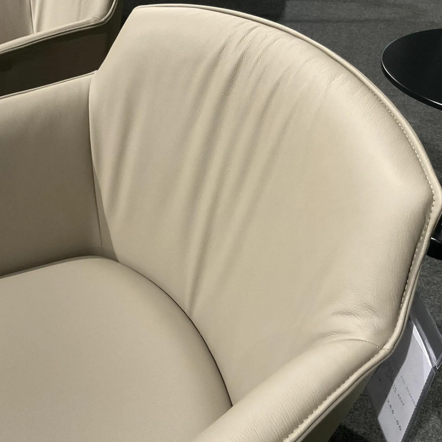 Cattelan Italia Stuhlsets|2er Set Armlehnstuhl Flaminia Softleder 951 Castoro Beige Gestell Stahl Graphit