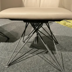 Cattelan Italia Stuhlsets|2er Set Armlehnstuhl Flaminia Softleder 951 Castoro Beige Gestell Stahl Graphit