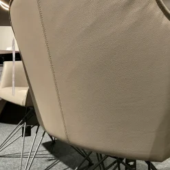 Cattelan Italia Stuhlsets|2er Set Armlehnstuhl Flaminia Softleder 951 Castoro Beige Gestell Stahl Graphit