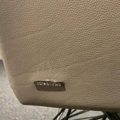 Cattelan Italia Stuhlsets|2er Set Armlehnstuhl Flaminia Softleder 951 Castoro Beige Gestell Stahl Graphit