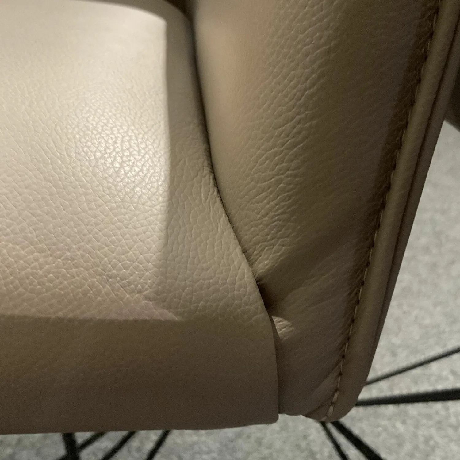 Cattelan Italia Stuhlsets|2er Set Armlehnstuhl Flaminia Softleder 951 Castoro Beige Gestell Stahl Graphit