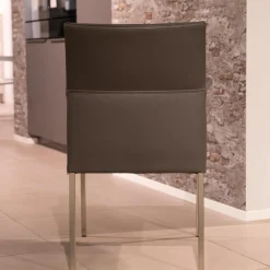 Bert Plantagie Stuhlsets|2-er Set Armlehnstuhl Groove-E Leder Tendens Farbe LD 1200 Graniet Gestell Edelstahl