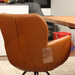 Gealux Stuhlsets|4er Set Armlehnstuhl Madison Leder Polo 10 93 Braun Drehgestell Metall Schwarz Inklusive Filzgleiter