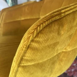 Freifrau Stuhlsets|2er Set Armlehnstuhl Marla Hoch Stoff Riga M1 Curry Gelb Harfengestell Schwarz