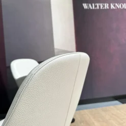 Walter Knoll Stuhlsets|2er Set Armlehnstuhl Sheru Drehbar Bezug Leder Rodeo-Soft 1416 Quartz Grau 5-Fuß-Kreuz Matt Pulverbeschichtet Schwarz