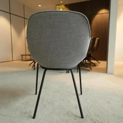 Walter Knoll Stuhlsets|2er Set Armlehnstuhl Sheru Stoff Gaia 7891 Platin Grau 4 Bein Untergestell Matt Pulverbeschichtet Schwarz