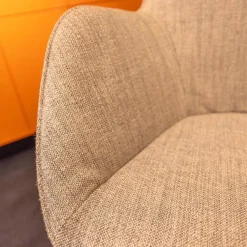 Walter Knoll Stuhlsets|4er Set Armlehnstuhl Sheru Bezug Stoff 25 Togba 7854 Pebble Grau 4-Bein-Gestell Pulverbeschichtet Schwarz