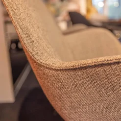 Walter Knoll Stuhlsets|4er Set Armlehnstuhl Sheru Bezug Stoff 25 Togba 7854 Pebble Grau 4-Bein-Gestell Pulverbeschichtet Schwarz