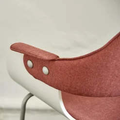 BD Barcelona Stuhlsets|2er Set Armlehnstuhl Showtime Schale Weiß Lackiert Bezug Medley Y10 Pink Gestell Kufen Silber 7035 Mit Armauflagen