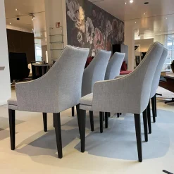 Bielefelder Werkstätten Stuhlsets|6er Set Armlehnstuhl Softshell Stoff Enza 252 Füße Eiche Dunkel Gebeizt