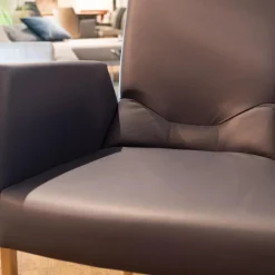 WK Wohnen Stuhlsets|2-er Set Armlehnstuhl WK 700 VMA Leder Toledo Kobalt Gestell Edelstahl Matt Quadratisch