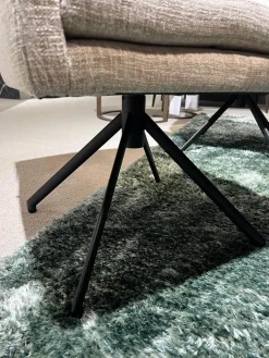 Christine Kröncke Stuhlsets|4er Set Armlehnstuhl Yuma Stoff Sama 072 Papyrus Creme Drehgestell Schwarz Pulverbeschichtet Mit Kunststoffgleitern