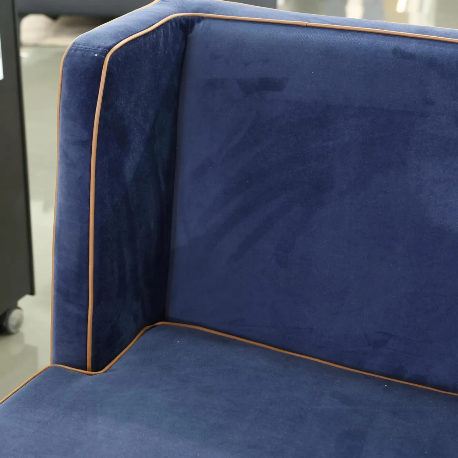 Christine Kröncke Bänke|2er Set Bank CK Dinegra CK400.40 Bezug Allure Velvet Blau 1357 055 Fuß Eiche Dunkel Keder 577.056 Copper Helles Kupfer